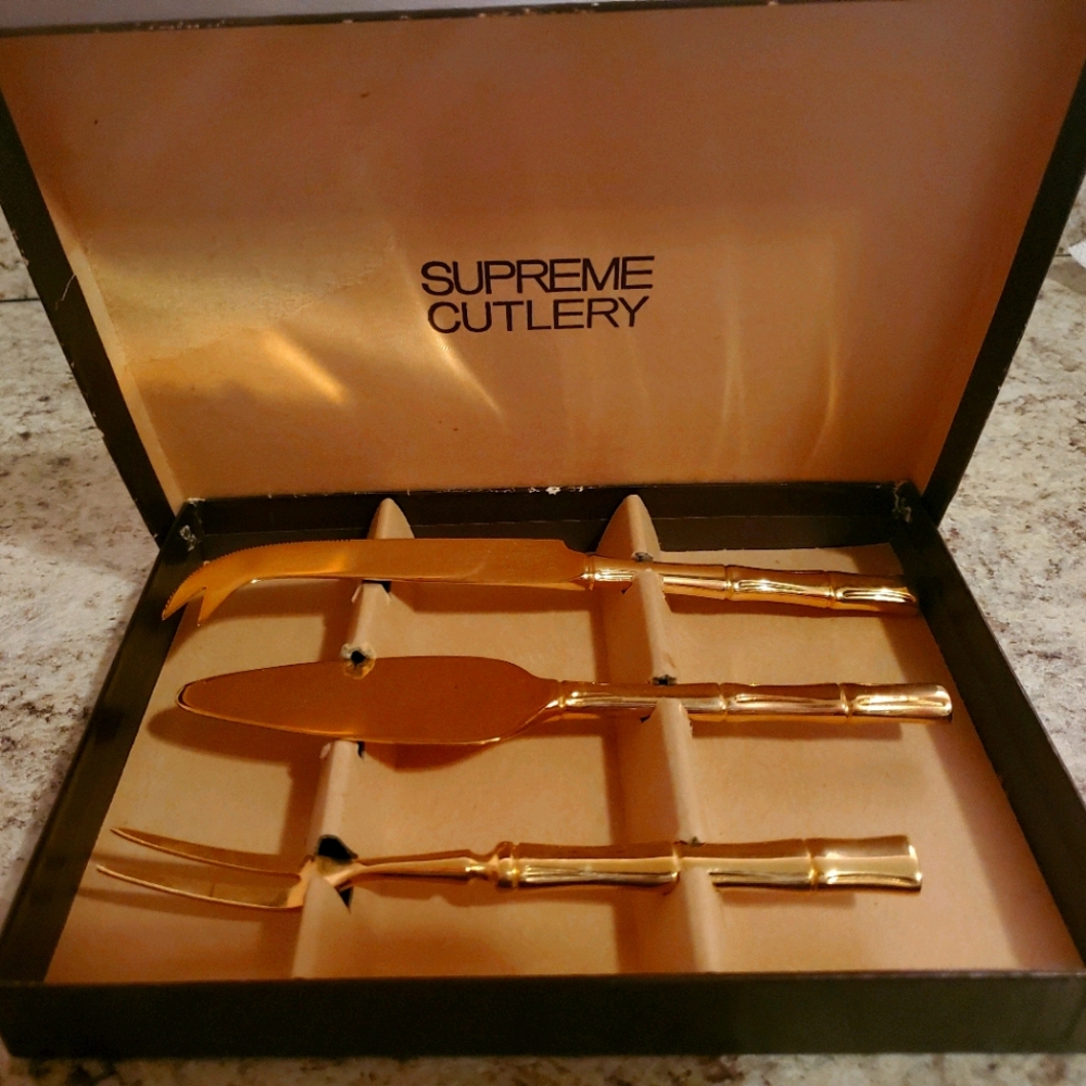 3-piece 24k Gold-Plated Cheese Set